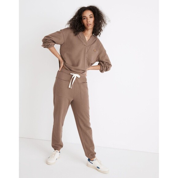 Madewell Cotton-Hemp Relaxed Sweatpants Joggers Pockets Women's XXL Castle Rock - Picture 2 of 13